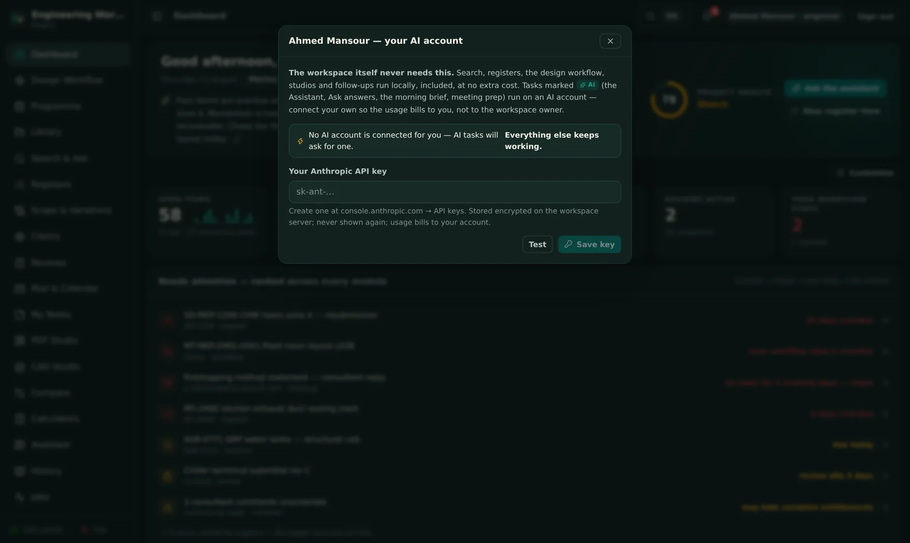 Your AI account — honest by design